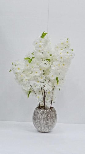 شجرة ورق ربيع مع مركن سيراميك ارتفاع 80 سم