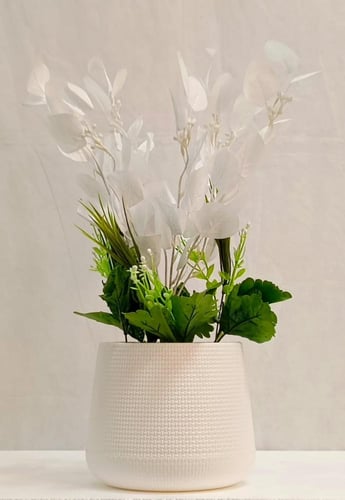 شجرة ورد مع حوض بلاستيك الارتفاع 50 سم العرض 25 سم