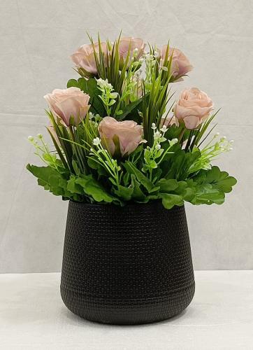 شجرة ورد مع حوض بلاستيك الارتفاع 40 سم العرض 25 سم