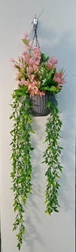 شجرة ورق دلايا مع مركن ارتفاع 100 سم العرض 24 سم