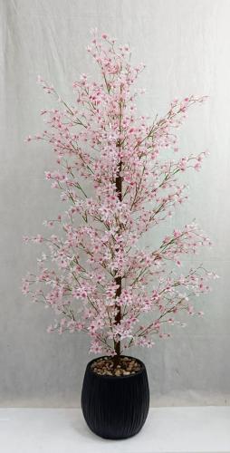 شجرة ورد مع مركن اصيص ارتفاع 170 سم العرض 50 سم