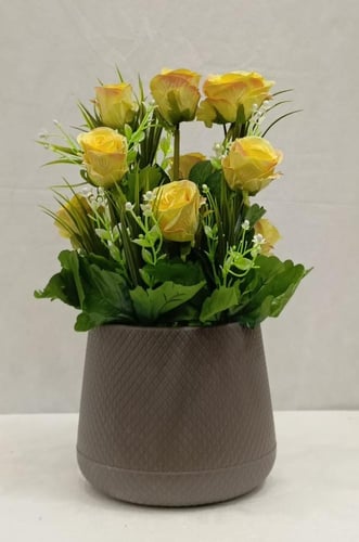 شجرة ورد مع حوض بلاستيك الارتفاع 40 سم العرض 25 سم