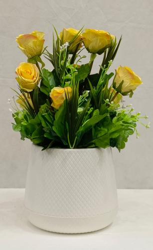 شجرة ورد مع حوض بلاستيك الارتفاع 40 سم العرض 25 سم