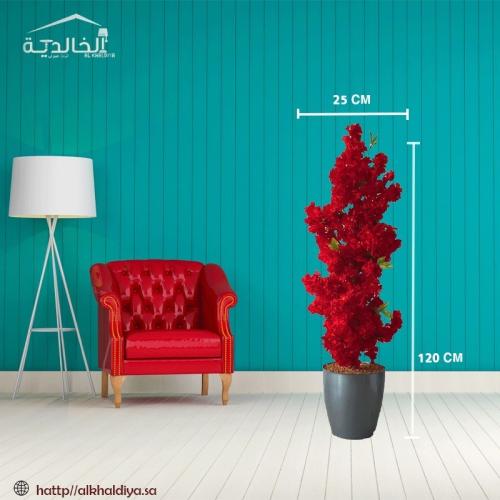 شجرة ورد ربيع مع قاعدة بلاستيك أرتفاع 120 سم