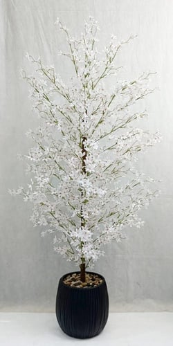 شجرة ورد مع مركن اصيص ارتفاع 170 سم العرض 50 سم