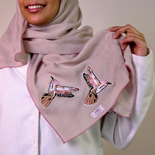 طرحه بوال بيج بتطريز عصفورين ️