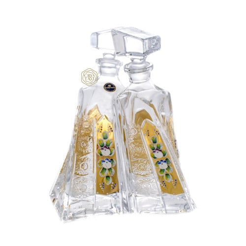 عبوة توأم ( قطعتين ) مع تذهيب ورسم من كريستال بوهي...