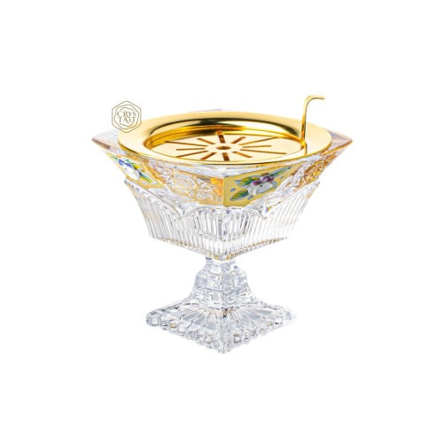 مبخرة حجم صغير ذهبي مع رسم