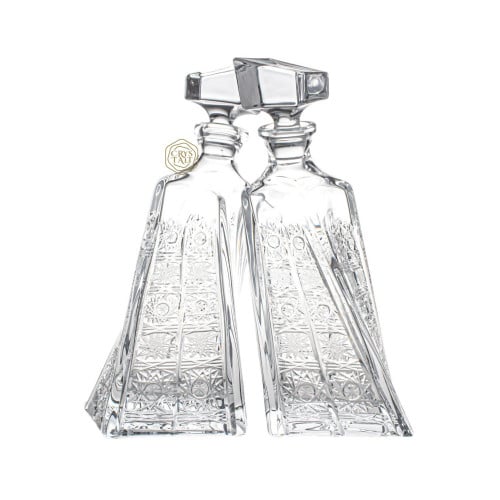 عبوة توأم ( قطعتين ) شفافة نقش كلاسيكي من كريستال...