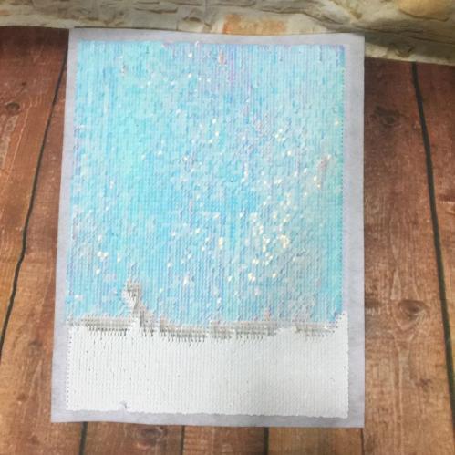 قماش ترتر مستطيل لون سماوي