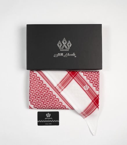 شماغ التاج الذهبي احمر 2025 -مصنع دسار