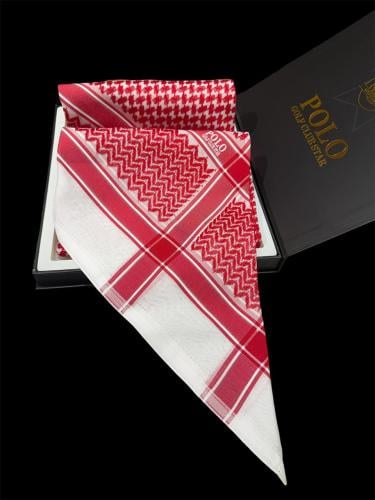شماغ بولو كلاسيك احمر غامق Polo 2026 دم غزال