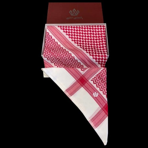 شماغ التاج شتوي احمر بيج 2024 - مصنع دسار