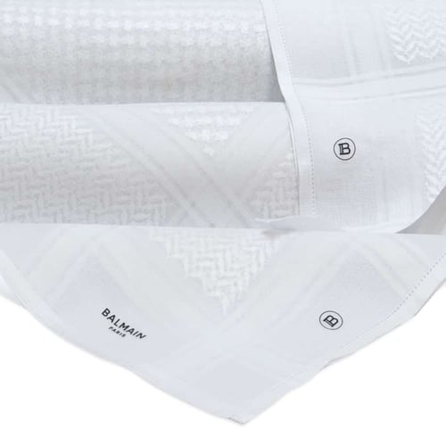 شماغ بالمان ابيض 2024 Balmain ختم اسود