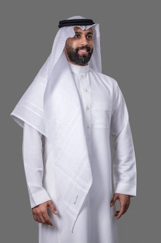 شماغ البسام جون لين ابيض John Lean