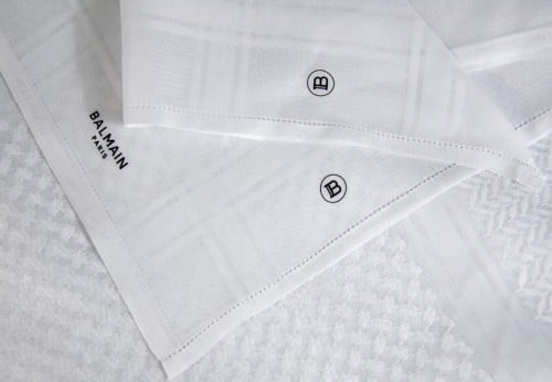 شماغ بالمان ابيض 2024 Balmain ختم اسود