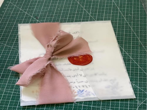 رسالة من ورق القطن مع ظرف
