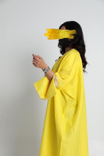 عباية لنن اصفر