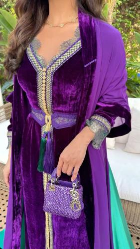 قفطان مغربي تطريز شغل يدوي