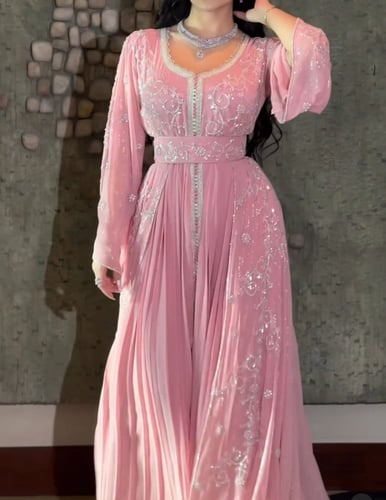 قفطان مغربي شك يدوي الخامة شيفون