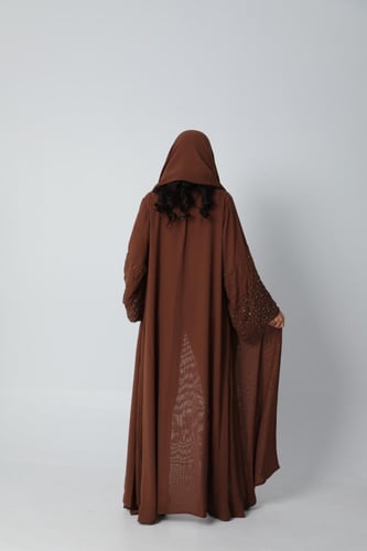 عباية دبل شيفون بني