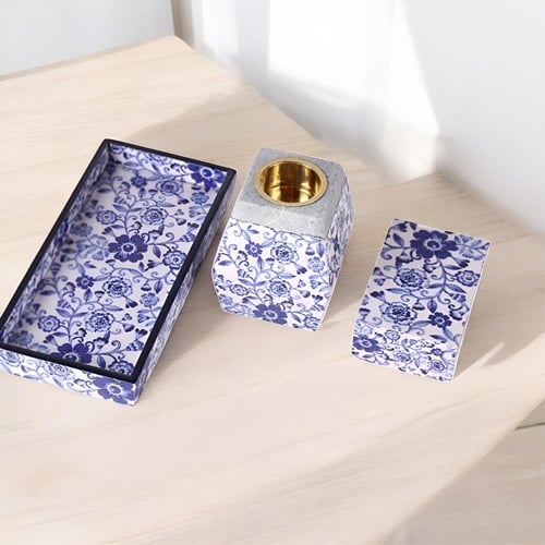 طقم مبخر سراميك ازرق