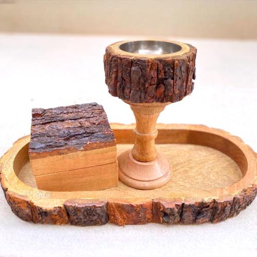 مبخرة خشبية جذع شجرة