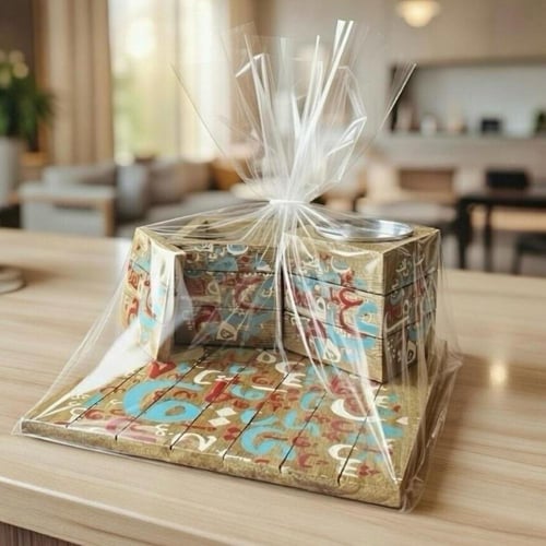 طقم مبخرة خشبية بالحروف العربية