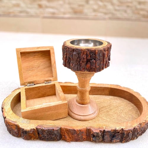 مبخرة خشبية جذع شجرة