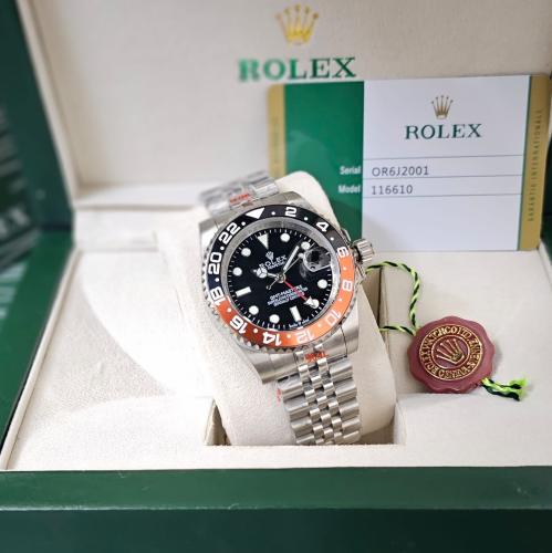 ساعة رولكس رجالي موديل جي ام تي مقاس40و42 مكينة ات...