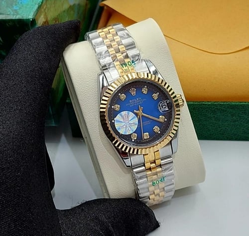 ساعة رولكس نسائي استيل درجه اولى معا علبه وكيس الم...