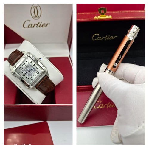 طقم كارتير رجالي ساعة وقلم كوبي