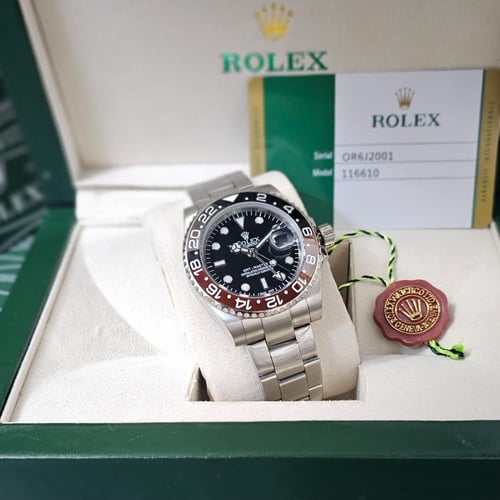 ساعة رولكس رجالي موديل جي ام تي مقاس40و42 مكينة ات...