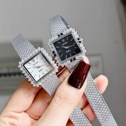 ساعة رولكس نسائي موديل حصير بطارية مقاس27mm