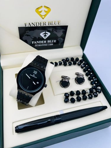 طقم ساعه فندر بلو فخم