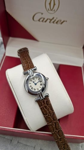ساعة كارتير نسائي حجم صغير موديل موست استيل وجلد