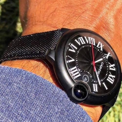 ساعة كارتير رجالي موديل بالون بلو بلاك مقاس 42mm