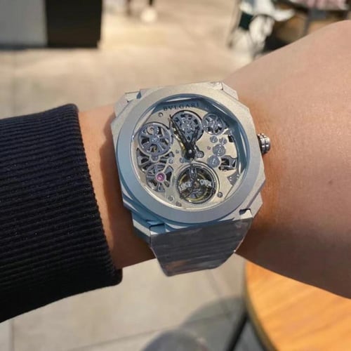 ساعة بلغاري رجالي BVLGARI تيتانيوم مطفي