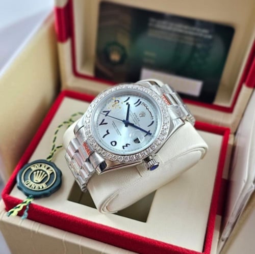 ساعة رولكس رجالي موديل داي دايت عربي زركون مقاس41