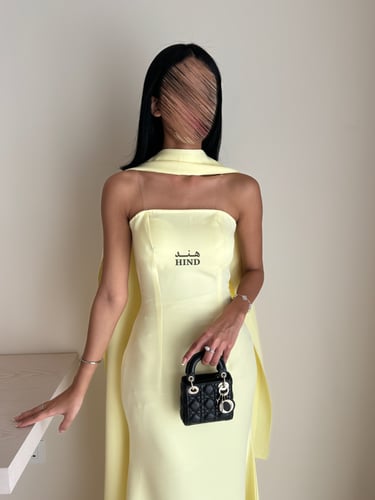 فستان ليموني اوف شولدر 1049