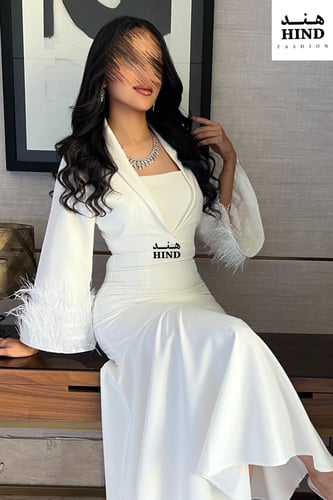 فستان ميدي باكمام ريش 1016