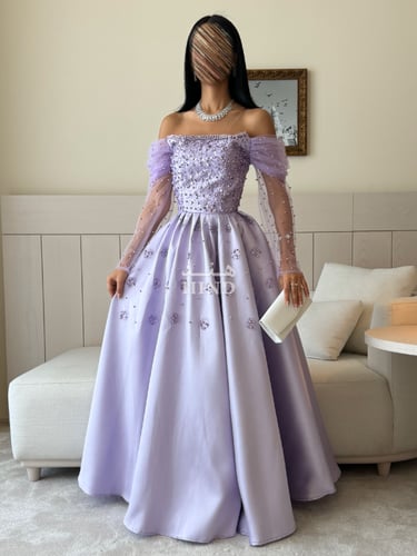 فستان ميكادو مطرز 1045