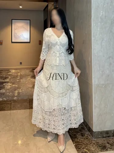 فستان دانتيل ابيض 1141