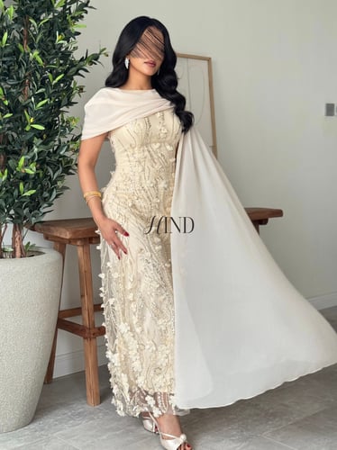 فستان اوف وايت مطرز 1121