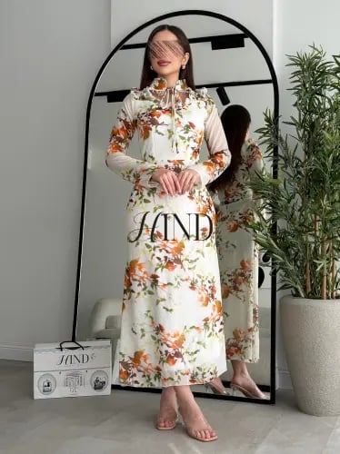 فستان مورد شيفون 1133