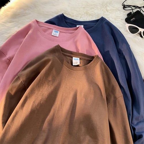 تيشيرت ساده قطن اكمام طويله