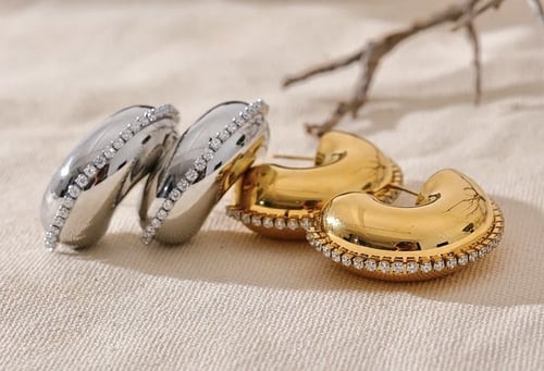 حلق مطلي ذهب عيار24