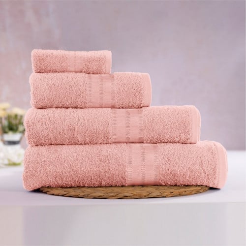 منشفة قطن 100% - وردي