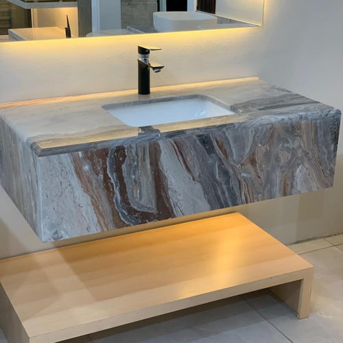 مغسلة رخام طبيعي