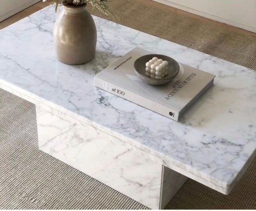 طاولة قهوه رخام كراره إيطالي